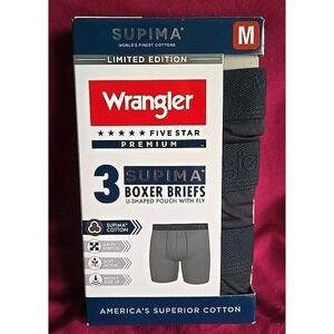 Wrangler Five‎ Star Premium 3 Supima Boxer Briefs Size Med, Limited Edition